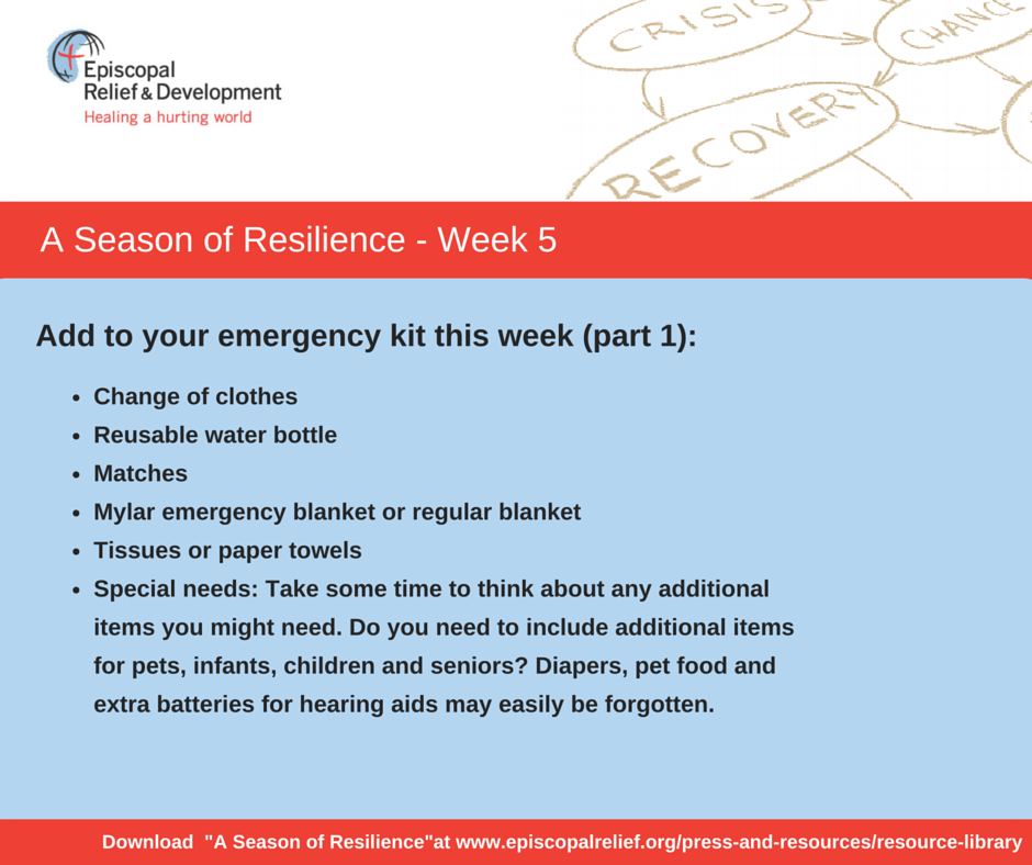 A Season of Resilience- Week 5a Emergency Kit