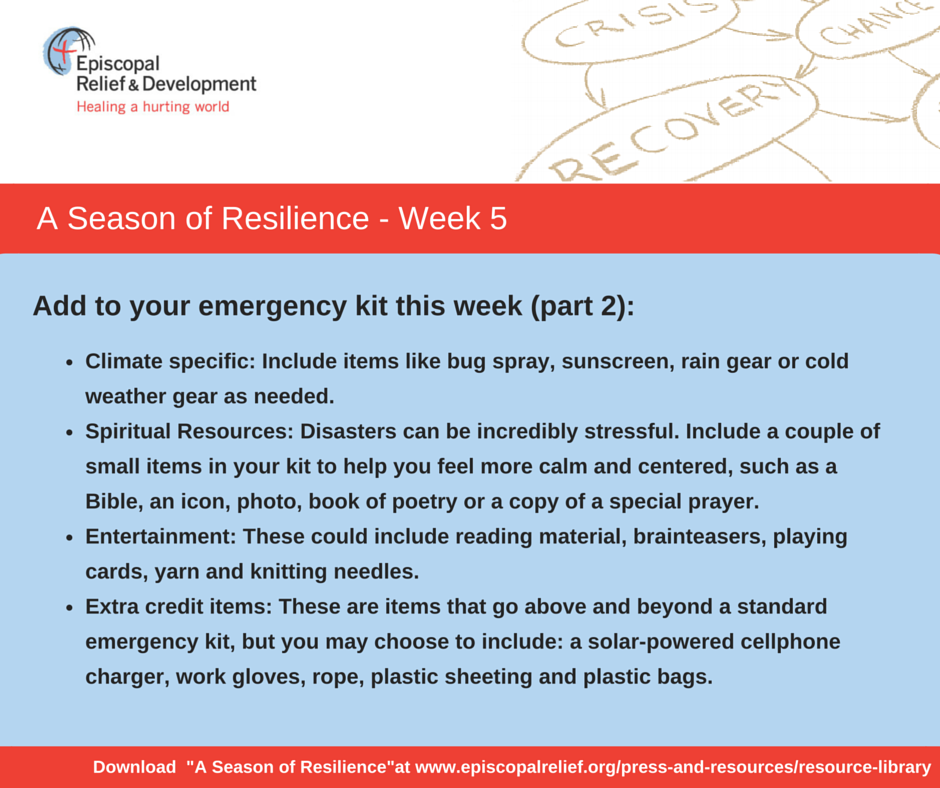 A Season of Resilience- Week 5b Emergency Kit