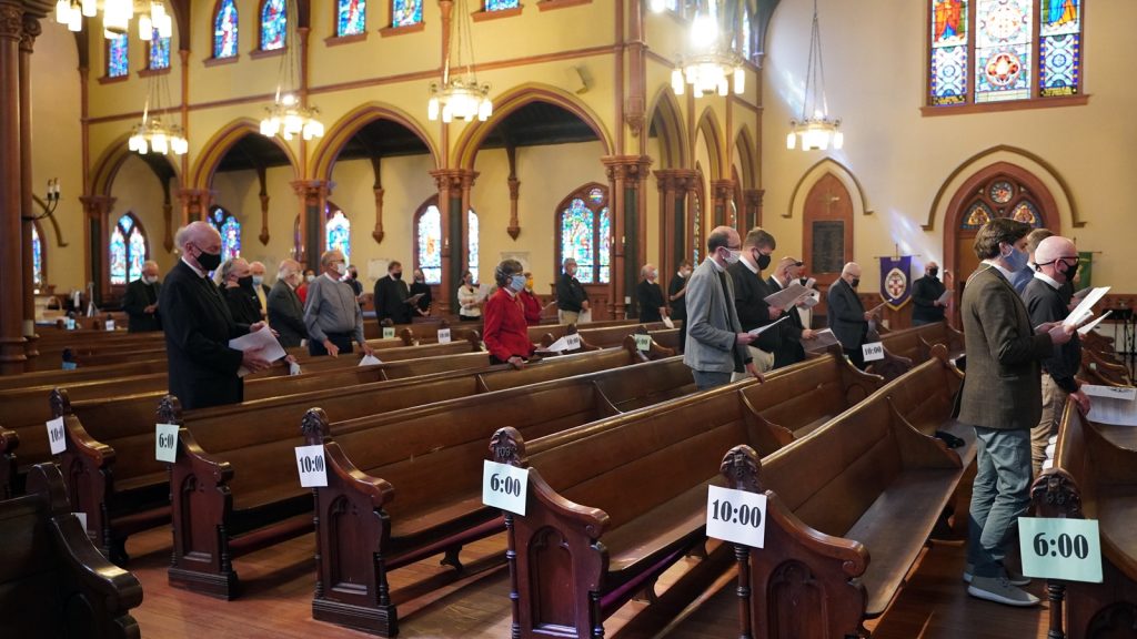 congregation in a church